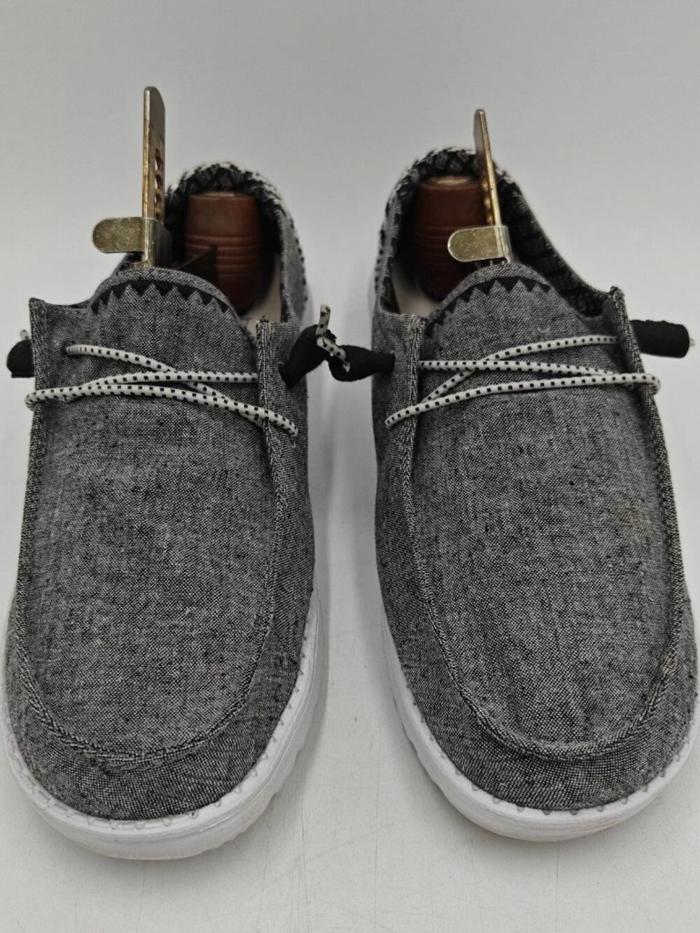 Hey Dude Wendy Chambray Woven Gray Slip On Shoes Womens Size 9 EU 40 Casual